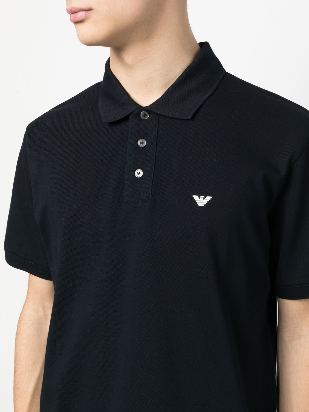 embroidered chest logo polo shirt - 5