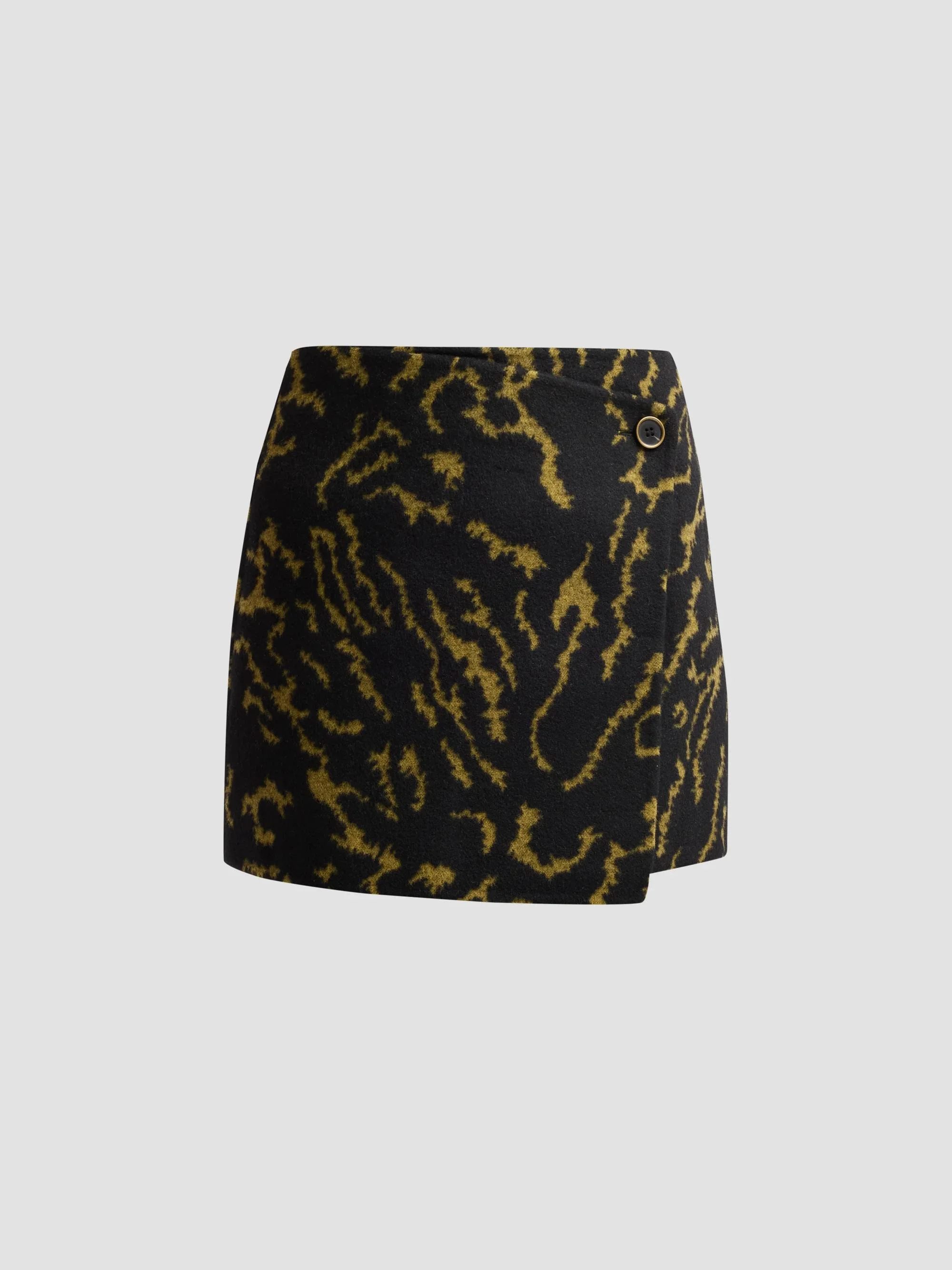 Women's Leyla Abstract Wool Mini Skirt - Amber - 1