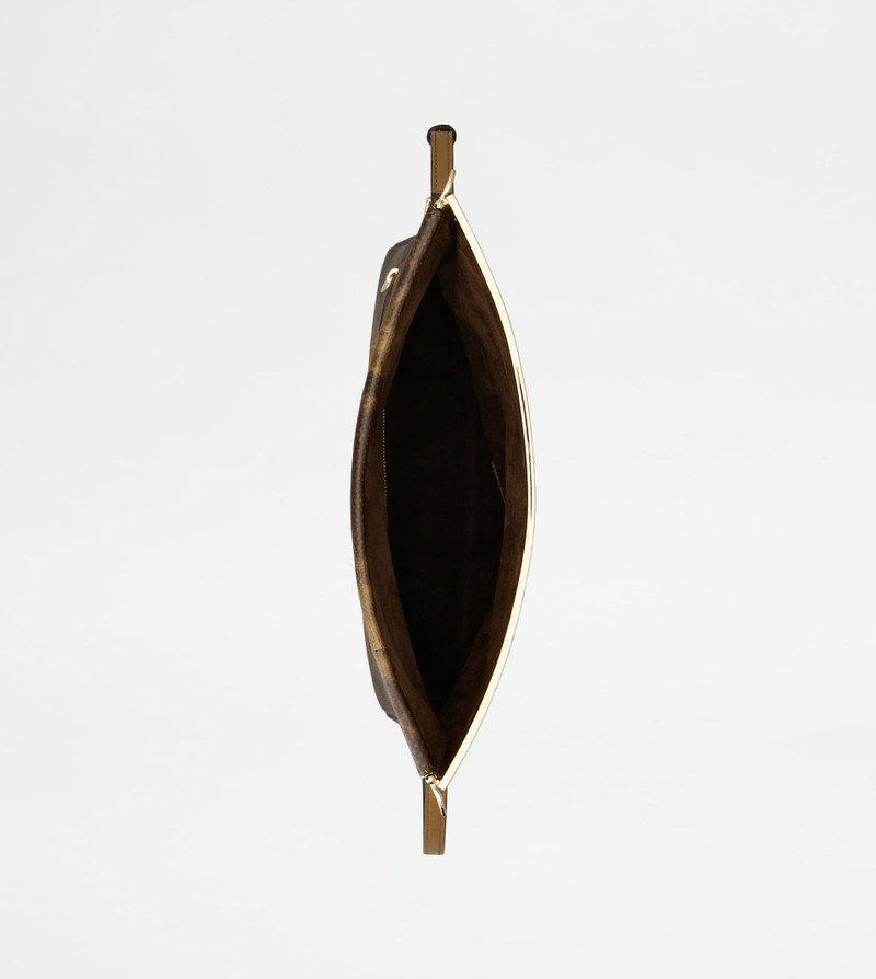 TOD'S MAGENTA BAG FLAP BAG IN REPTILE SMALL - BROWN 5