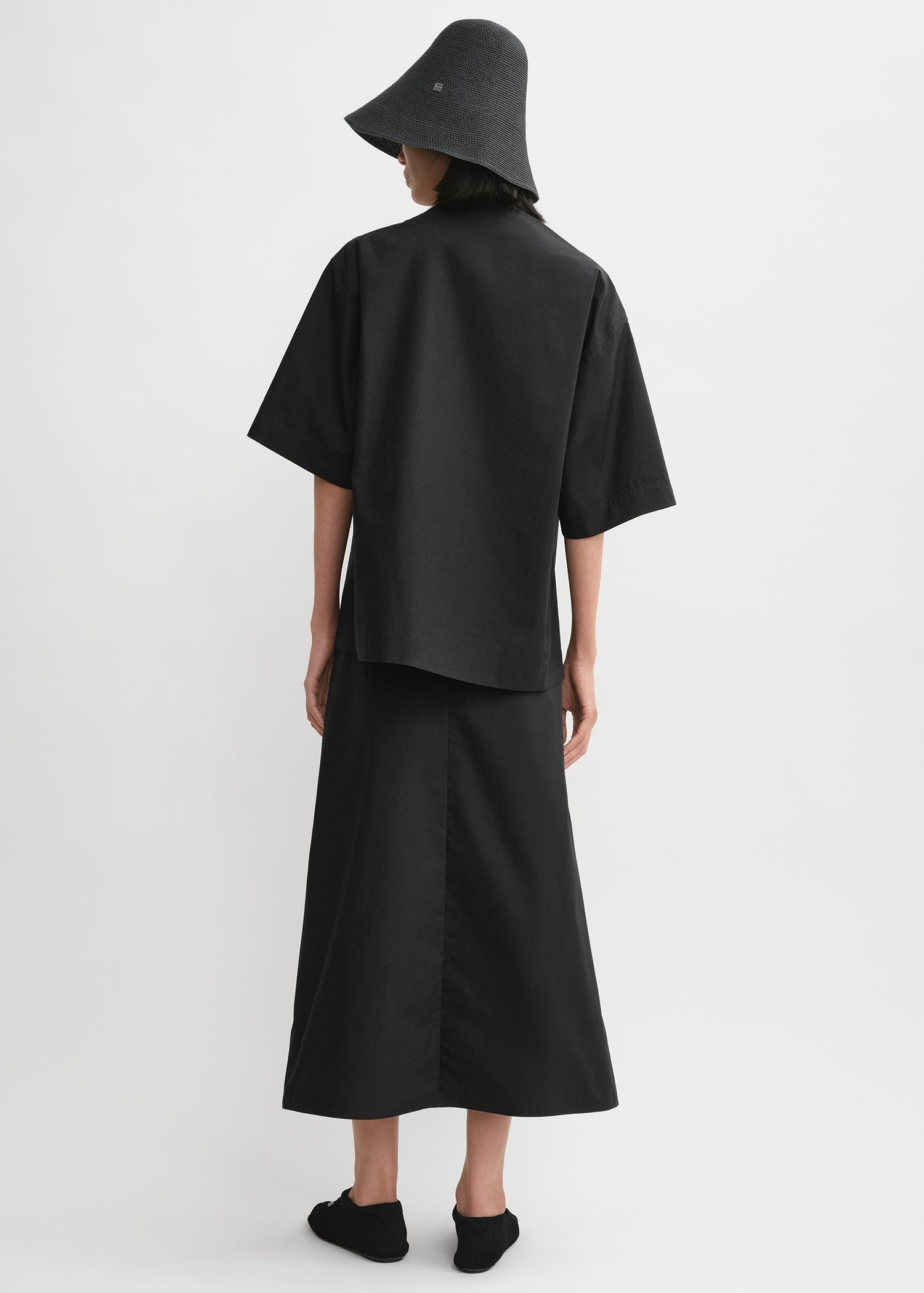 Dart-neck cotton top black - 4
