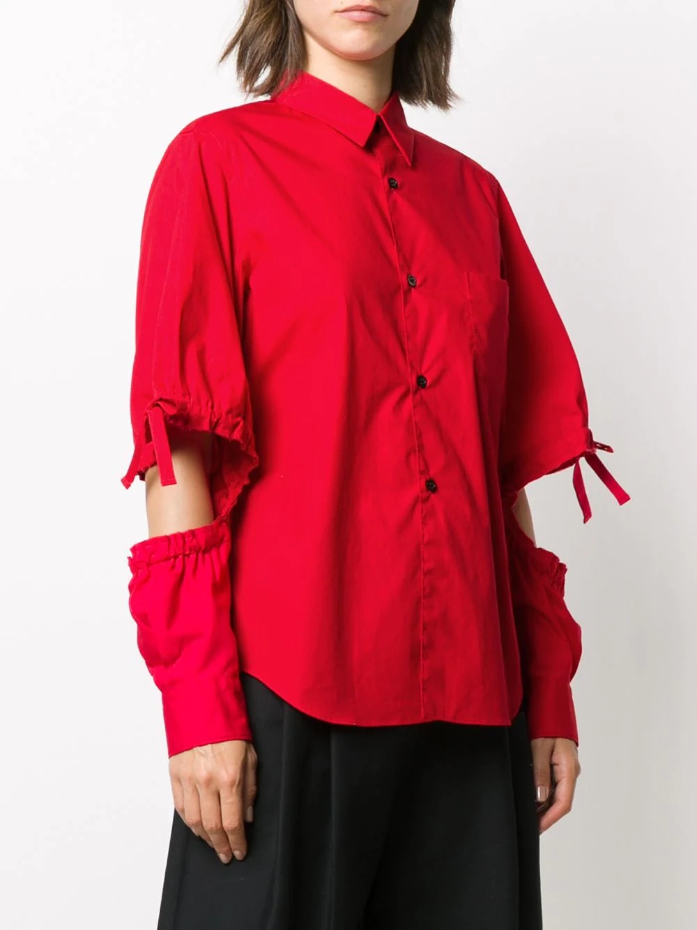 cut-detail long sleeve shirt - 3