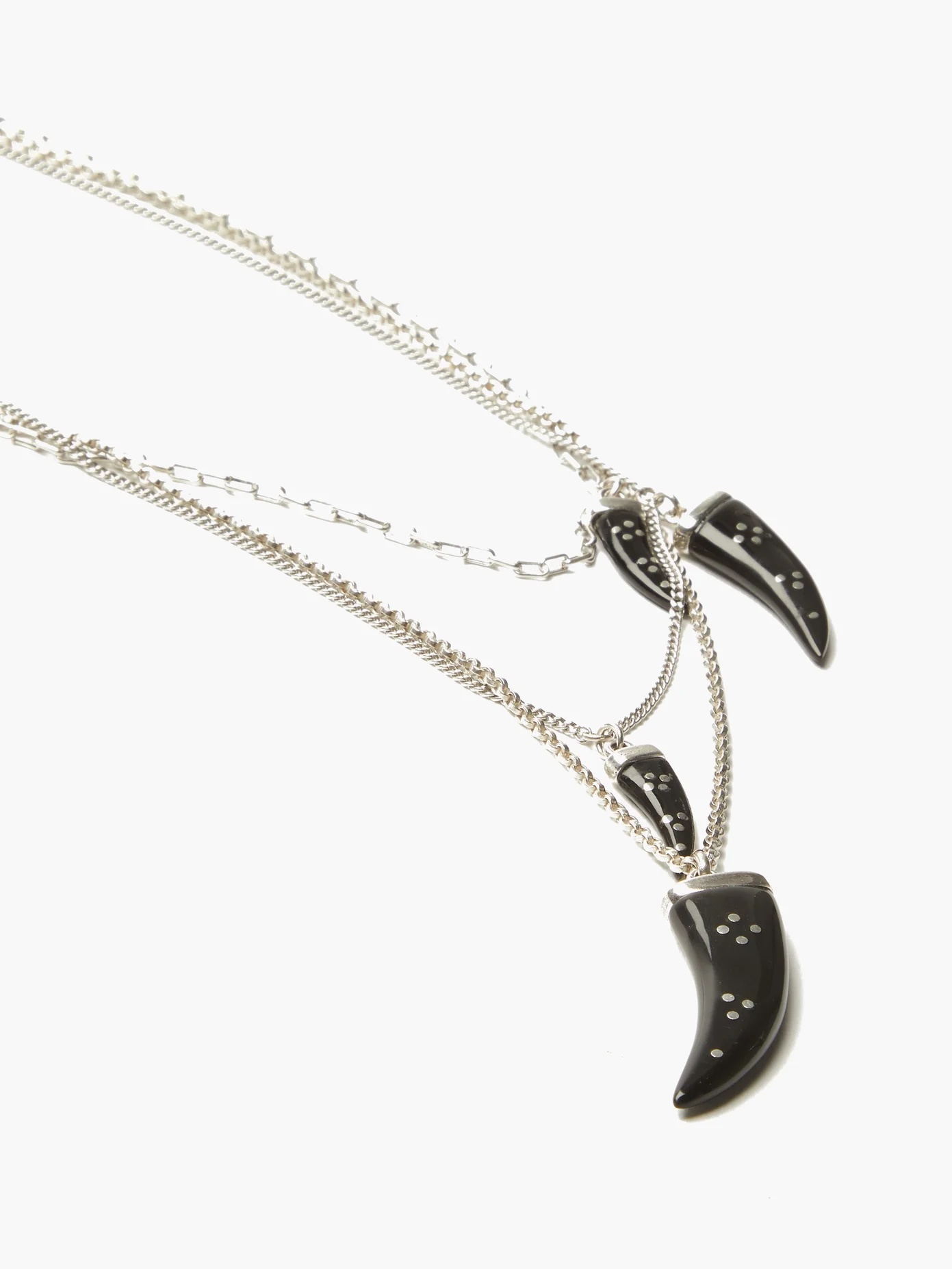 Layered horn-charm necklace - 4