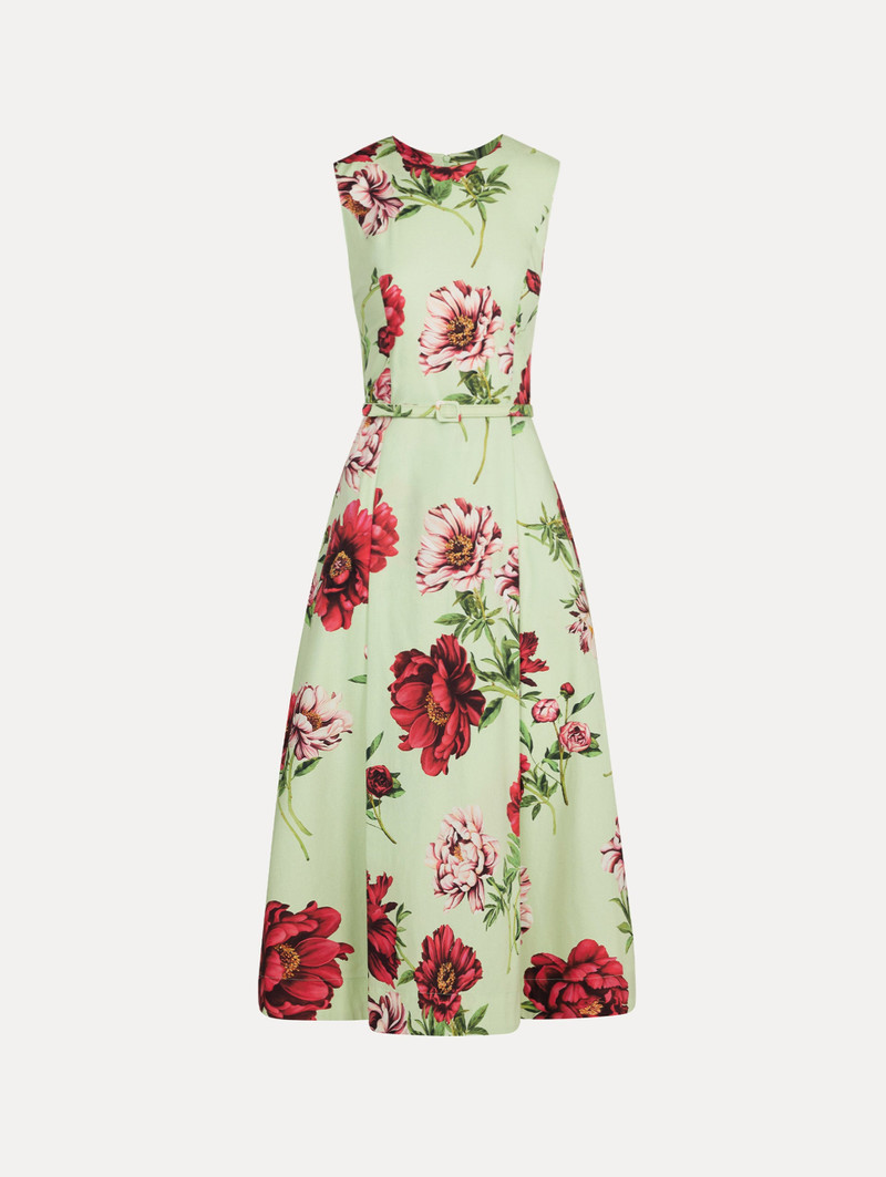 PEONY COTTON POPLIN SLEEVELESS DRESS 1