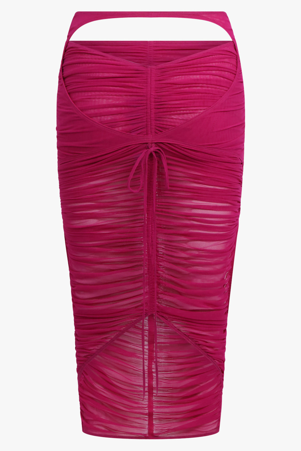 SHEER MESH BODYCON MAXI SKIRT | MAGENTA - 6