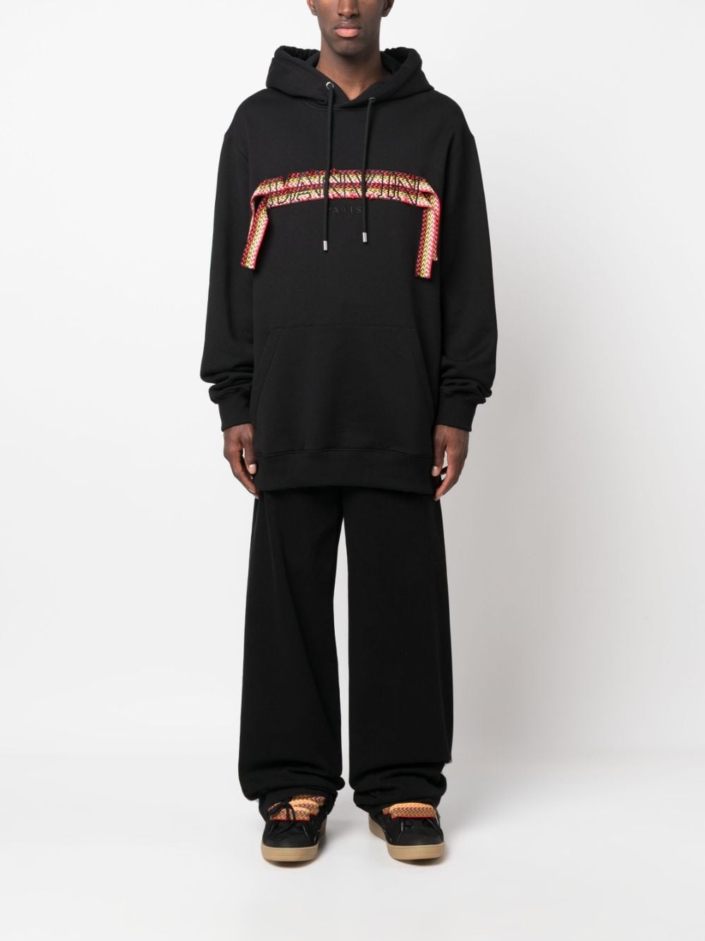 oversized logo-appliqué hoodie - 2