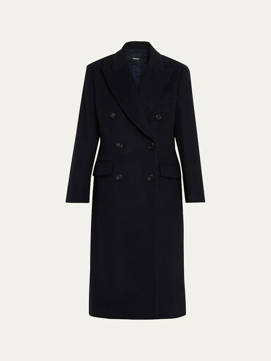 Double-Breasted Wool-Blend Coat - 1