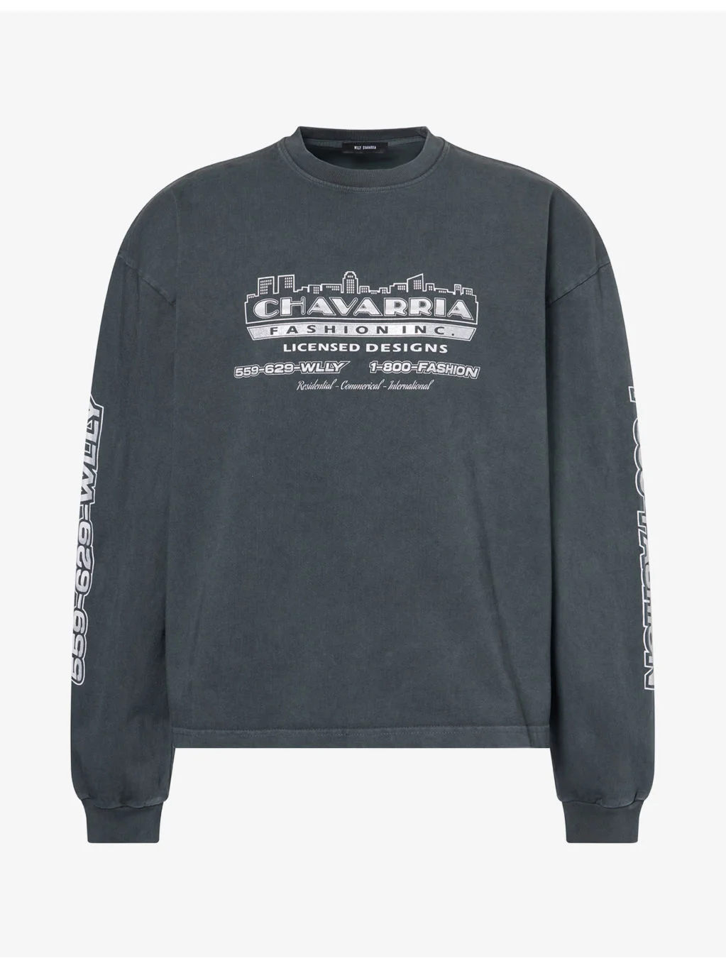 Licensed Designs Oversized Long-Sleeve Graphic Cotton-Jersey T-Shirt - 1