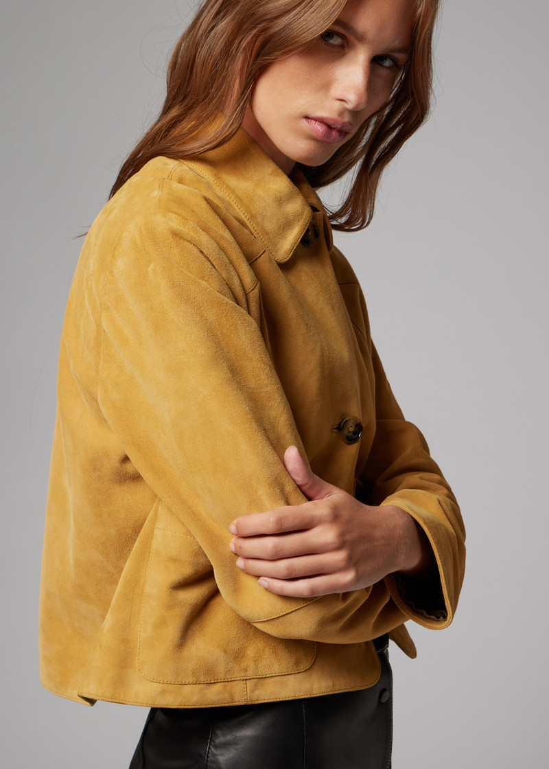 Women's Yellow Suede Jacket 8