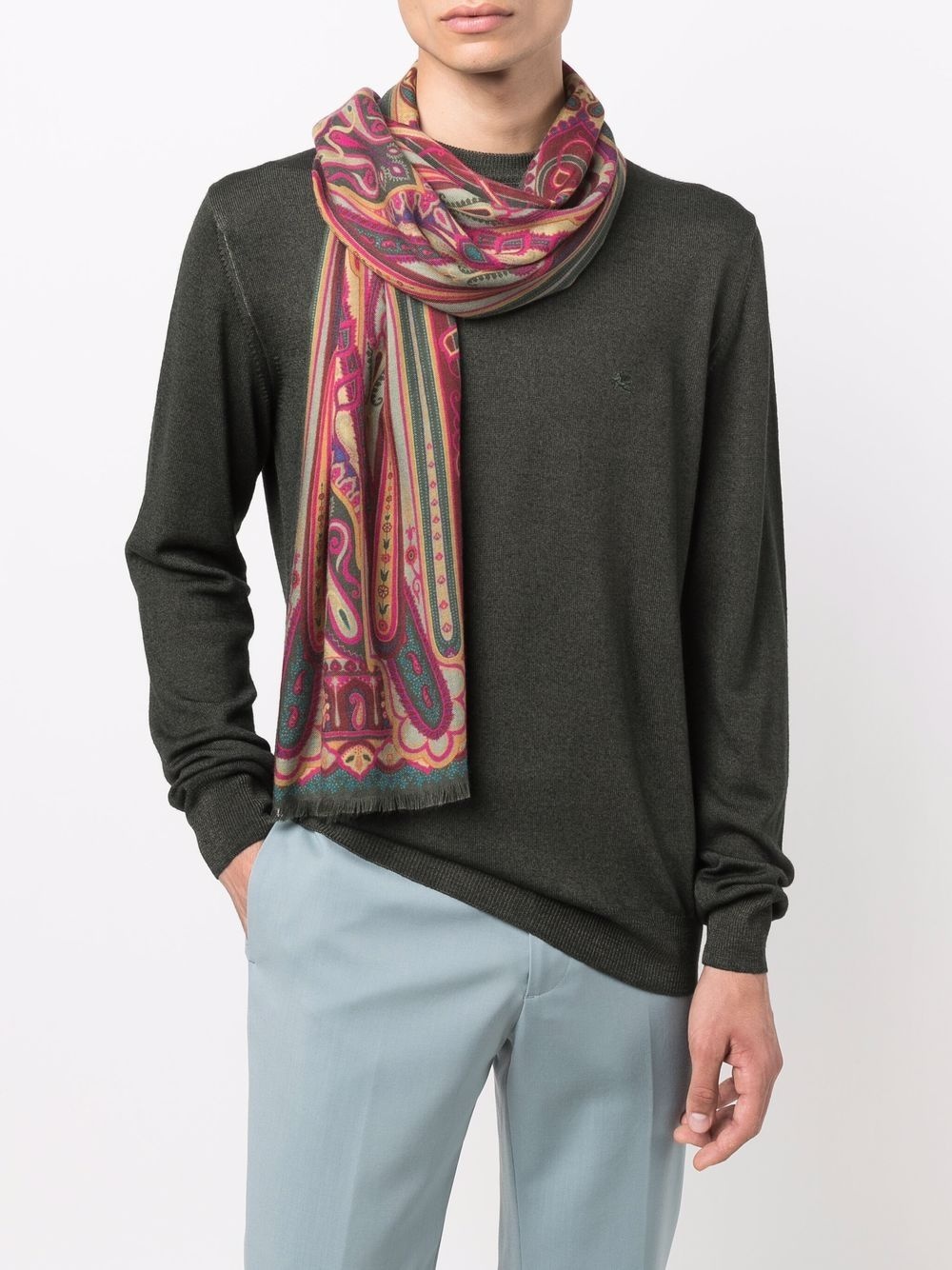 printed cashmere-blend scarf - 2