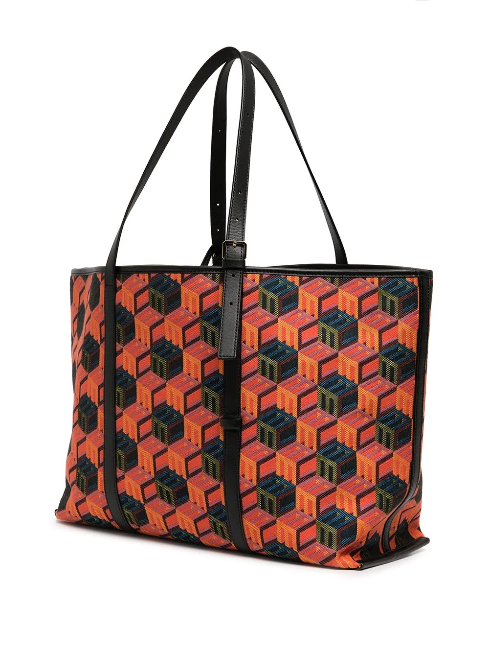 cubic-monogram jacquard tote bag - 3