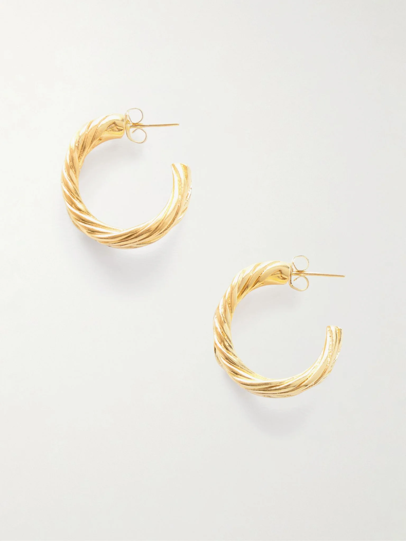 Thread gold-plated earrings Gold - 1