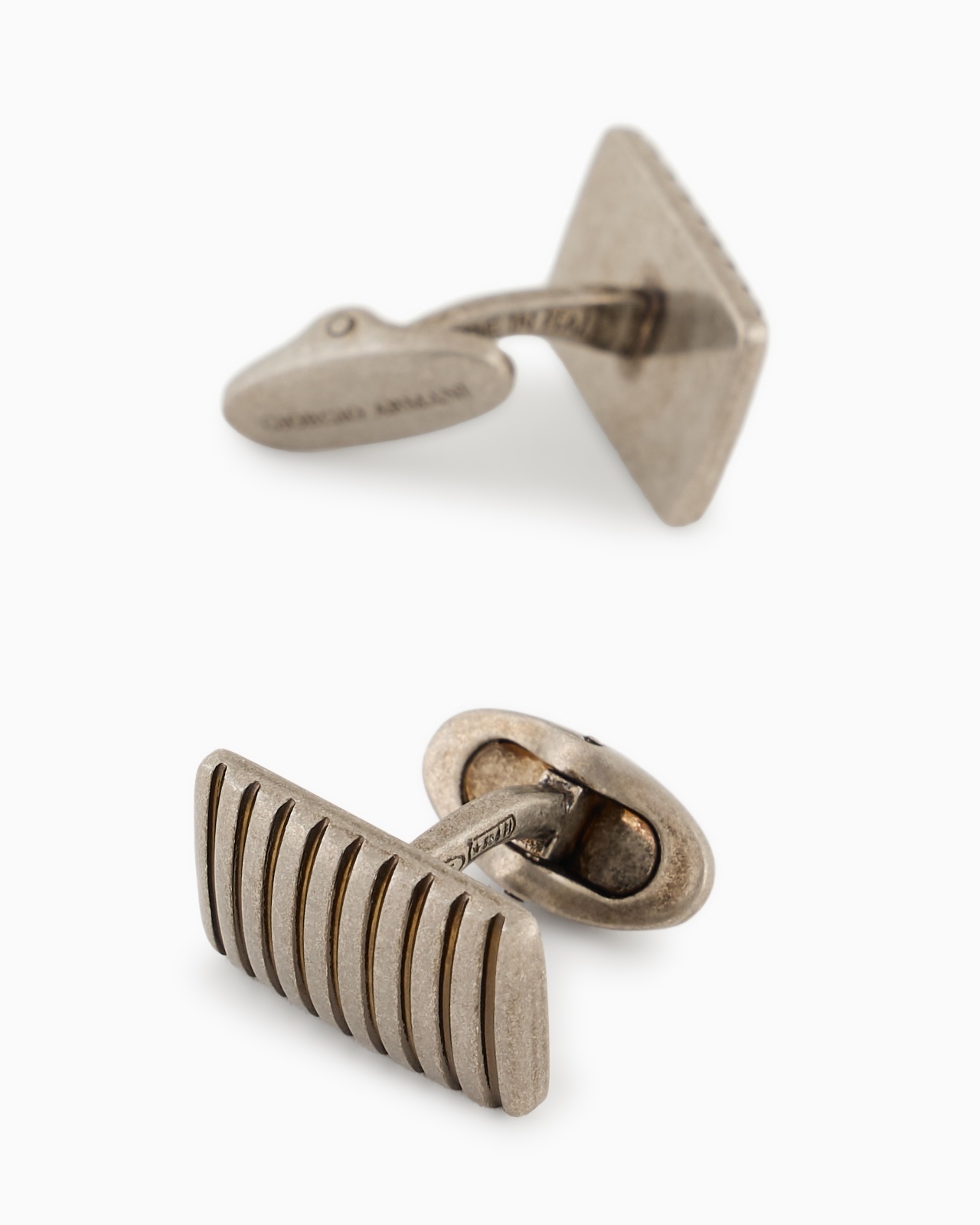 STERLING SILVER STRIPED-EFFECT CUFFLINKS - 2