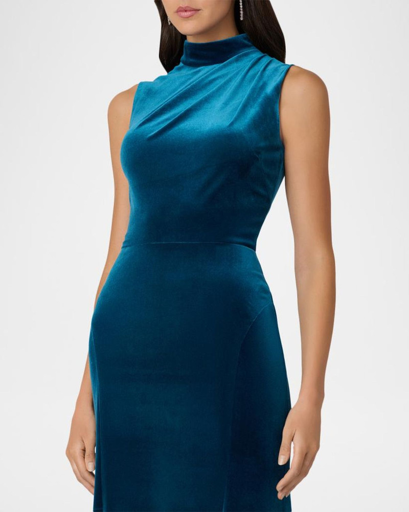 Lorelei Sleeveless Mock-Neck Velvet Gown 4