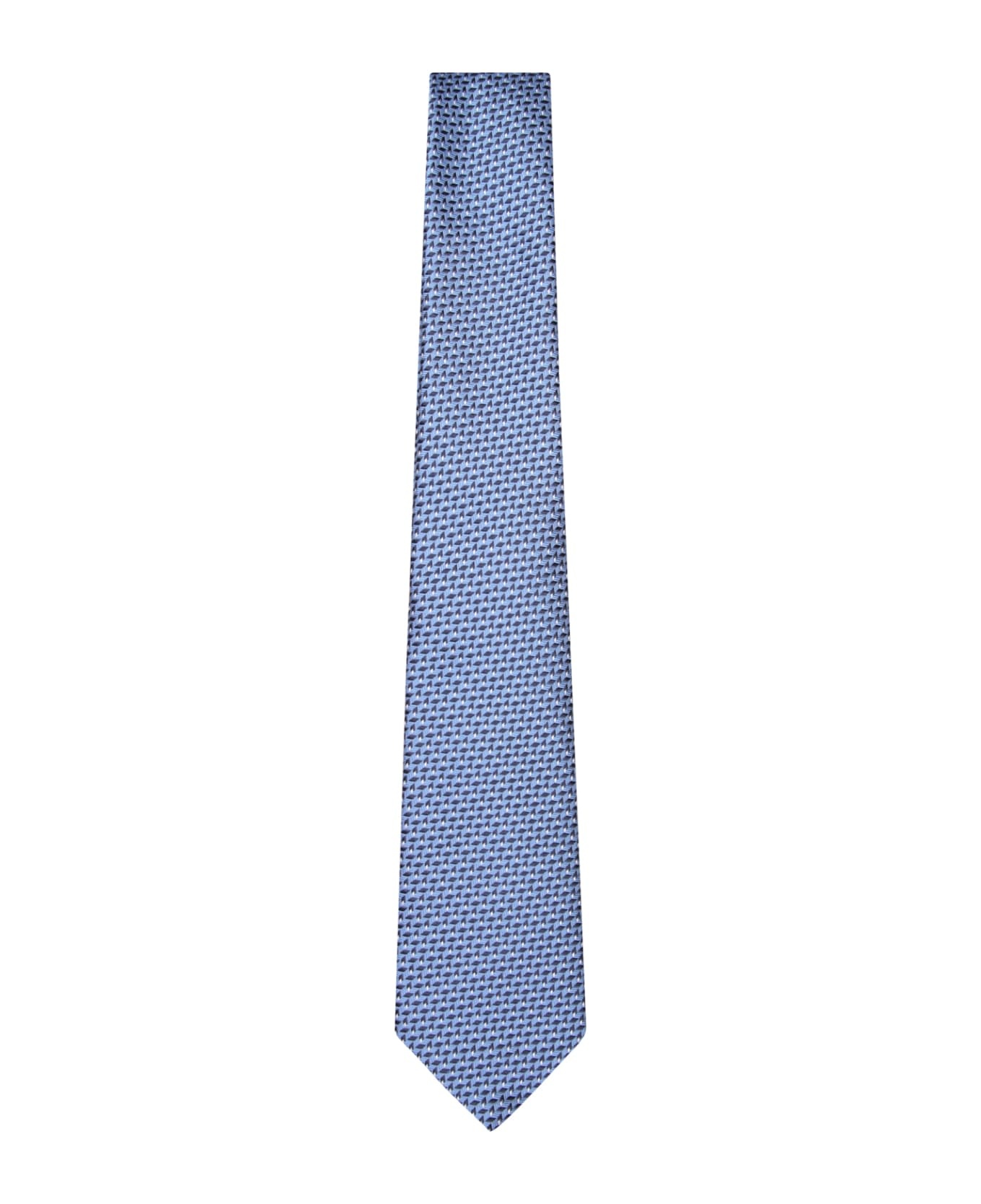 Light Blue Woven Jacquard Tie - 1