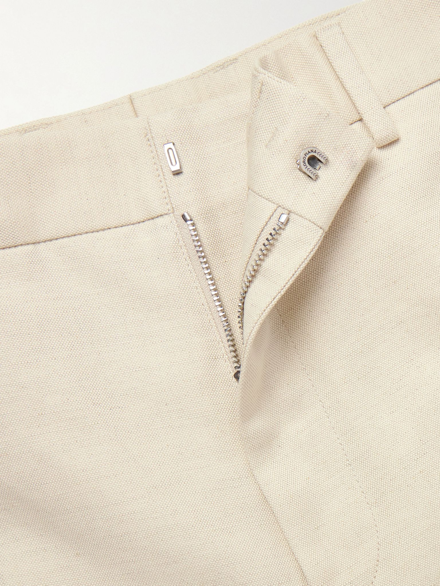 Cedric Tapered Cotton and Linen-Blend Canvas Trousers Beige - 6
