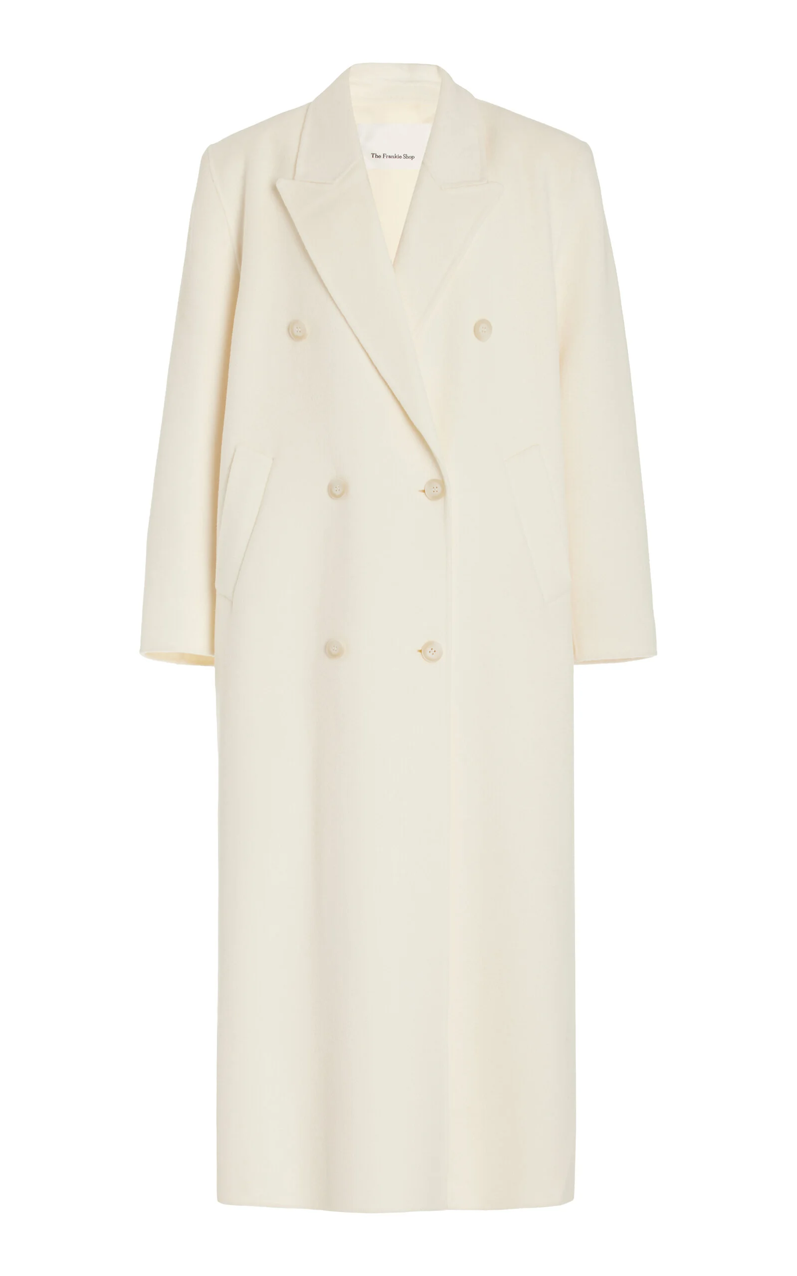 Gaia Double-Breasted Wool-Blend Coat ivory - 1