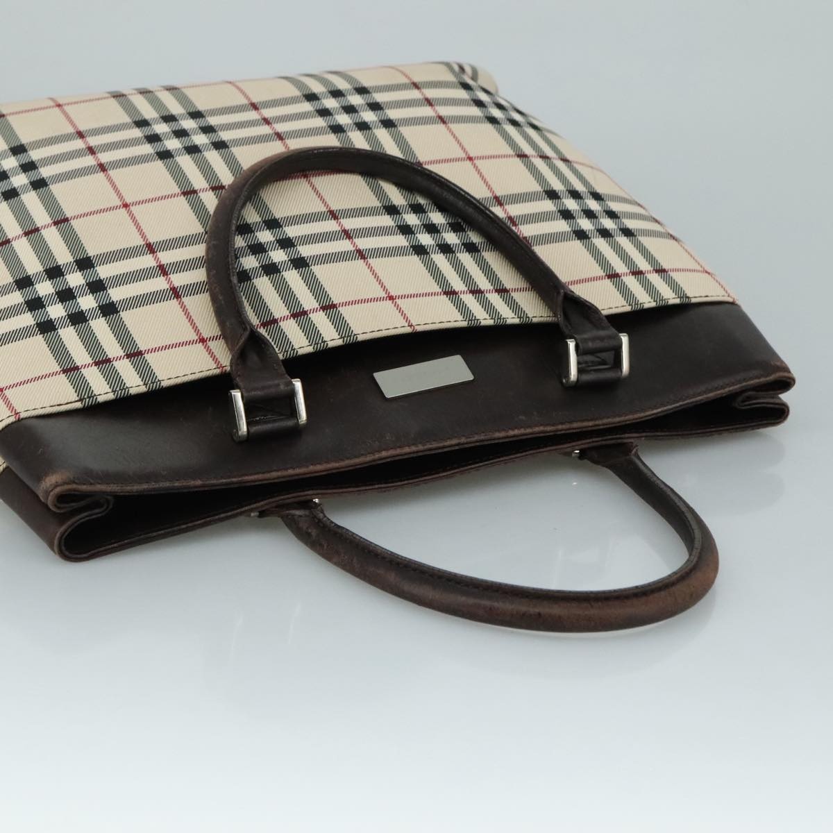 Burberry Nova Check Hand Bag Canvas Beige - 6