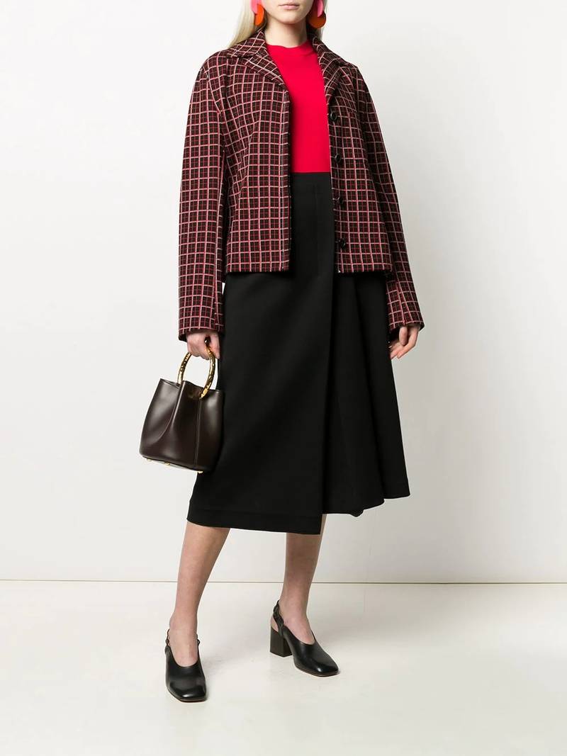 Marni asymmetric pleated midi-skirt outlook