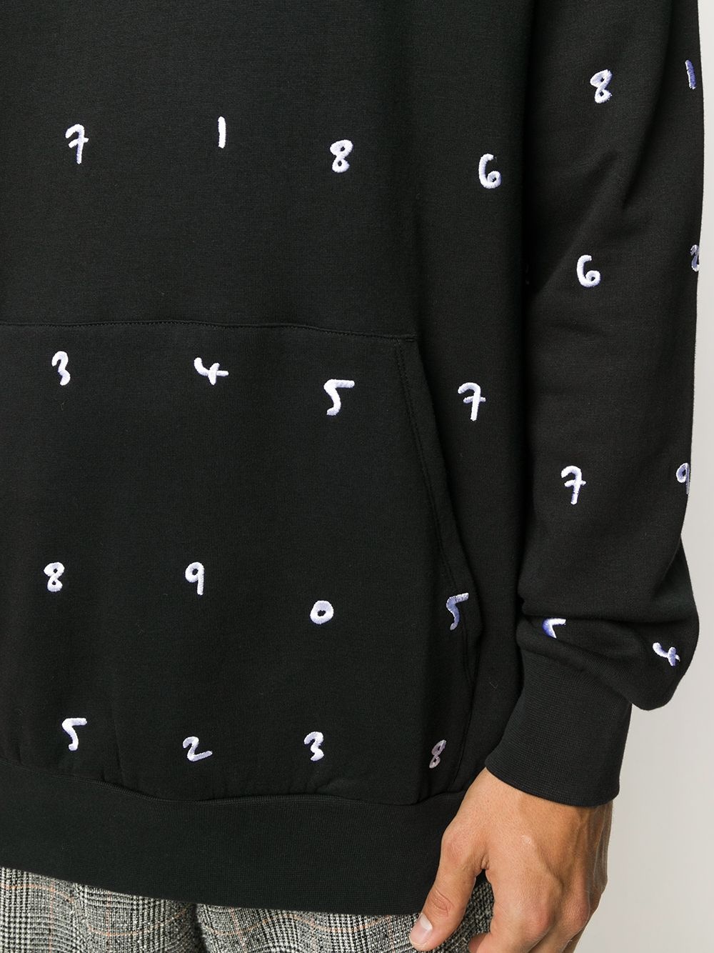 embroidered numbers hoodie - 5