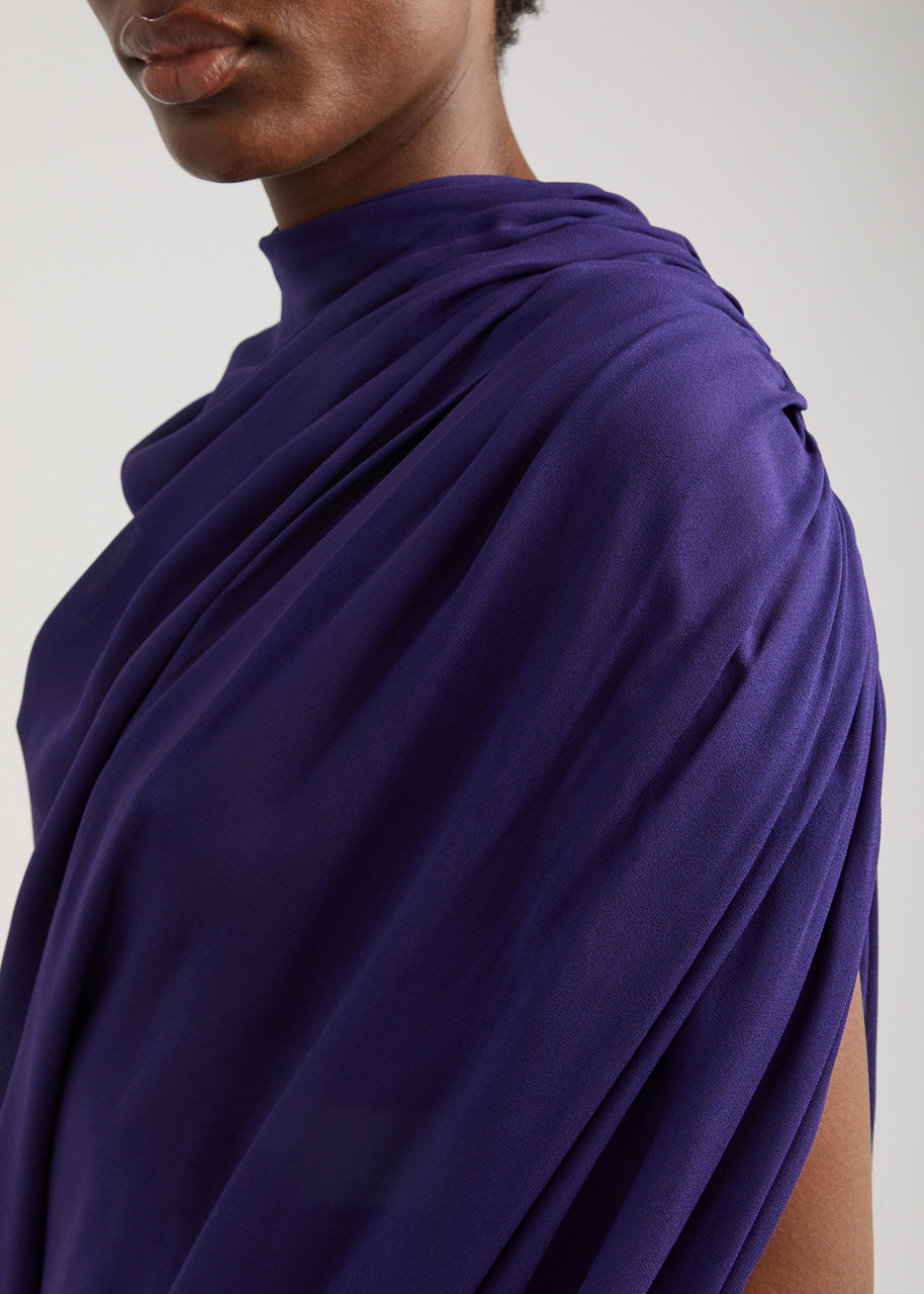 Alaïa Asymmetric Draped Georgette top - 5