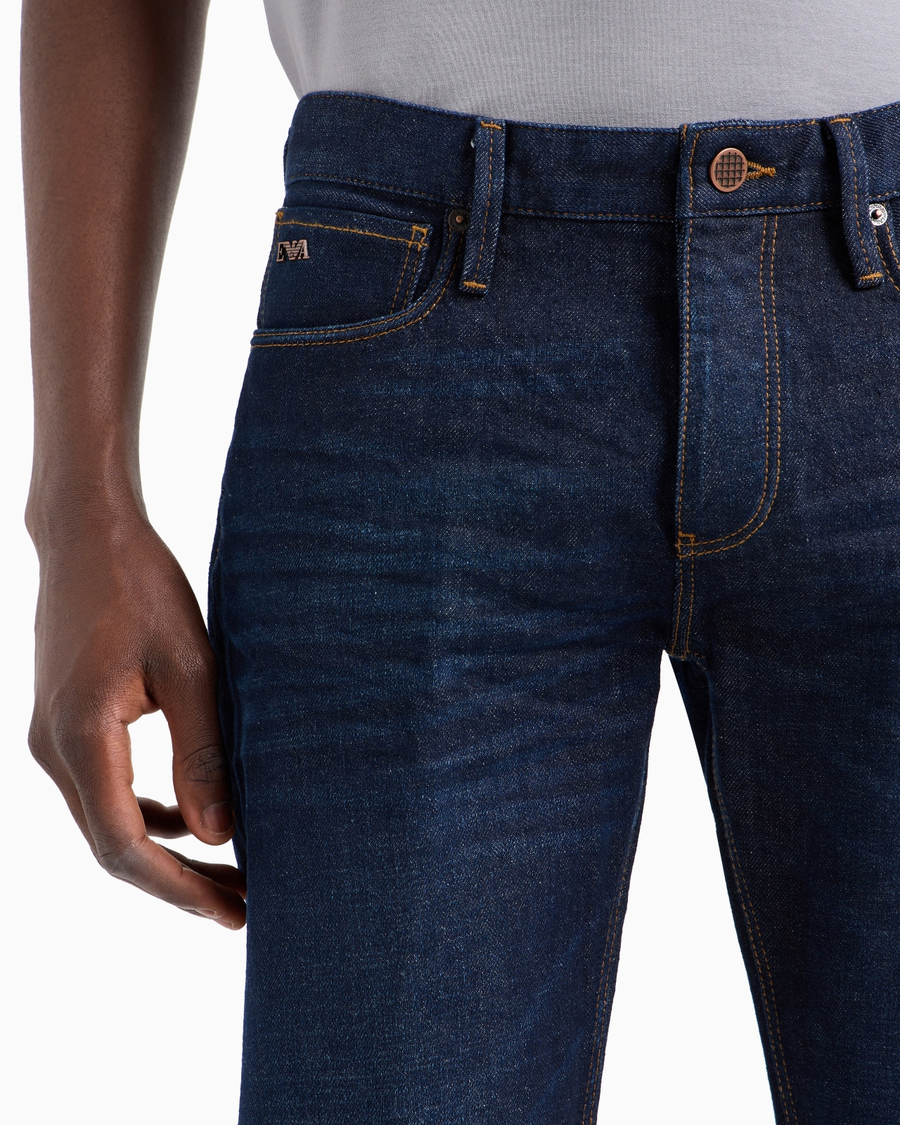 J75 Slim-fit marbleised-treatment denim jeans - 5