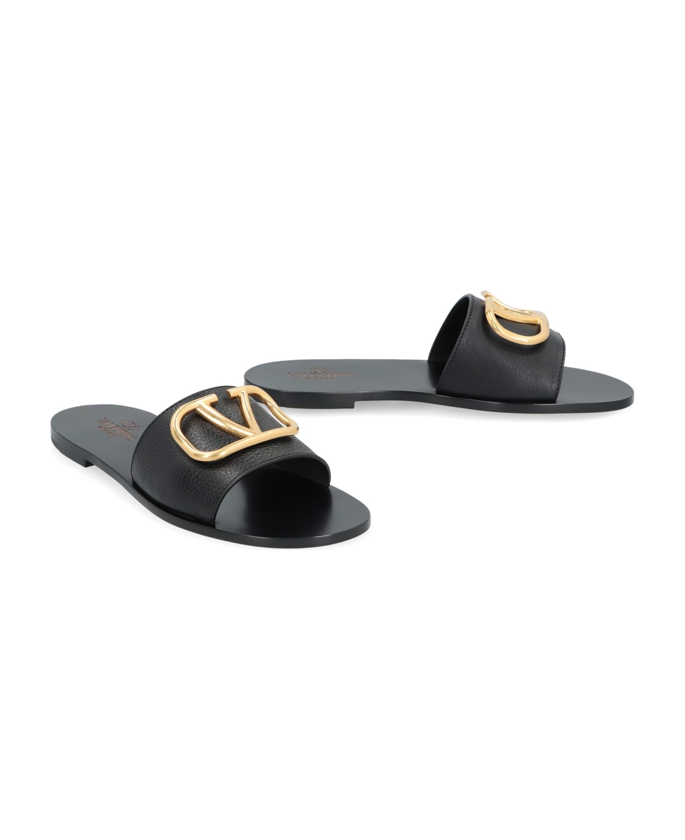 Valentino Garavani - Leather Slides With Logo - 3