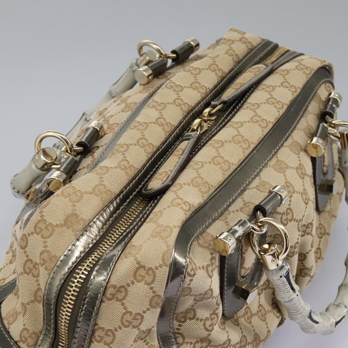 GUCCI Bamboo GG Canvas Hand Bag Beige - 7