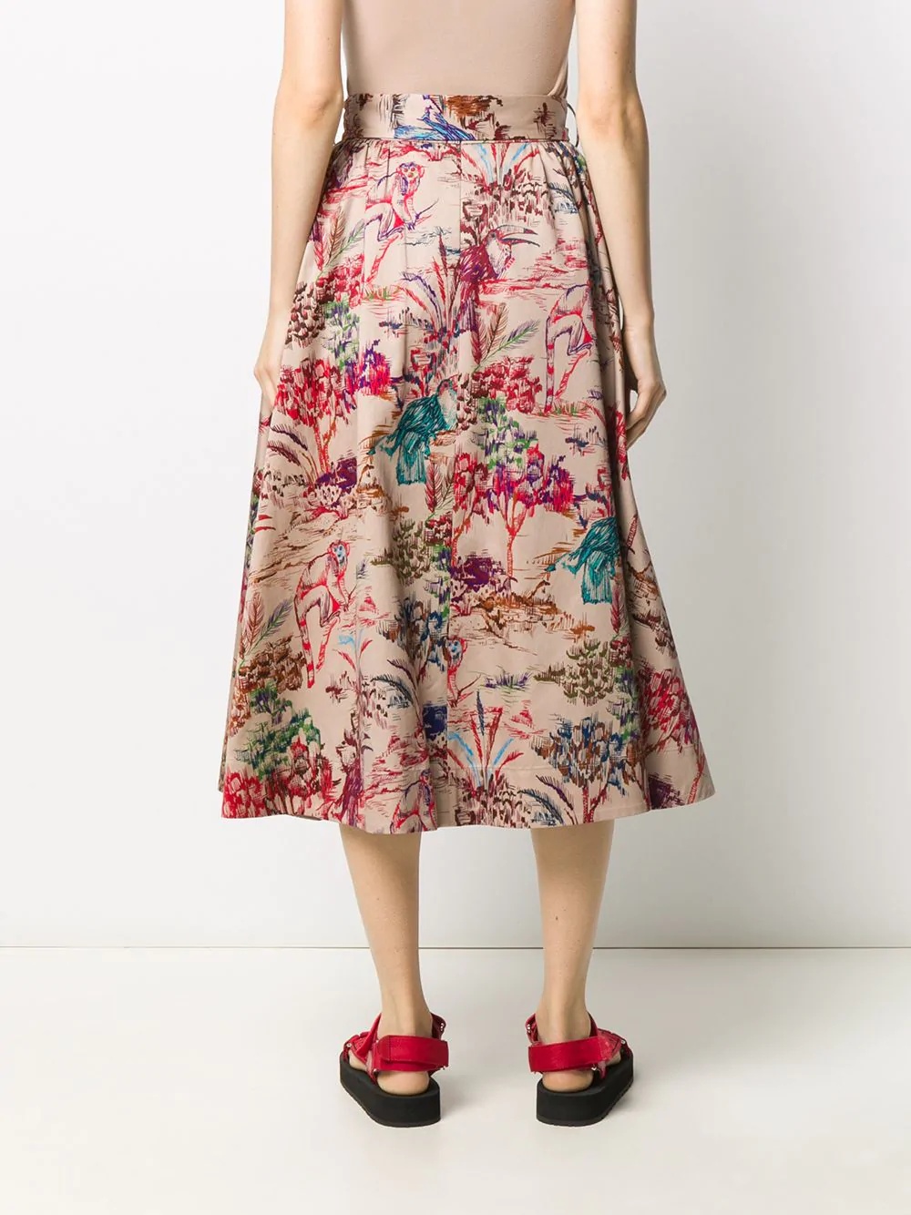 patterned full skirt - 4