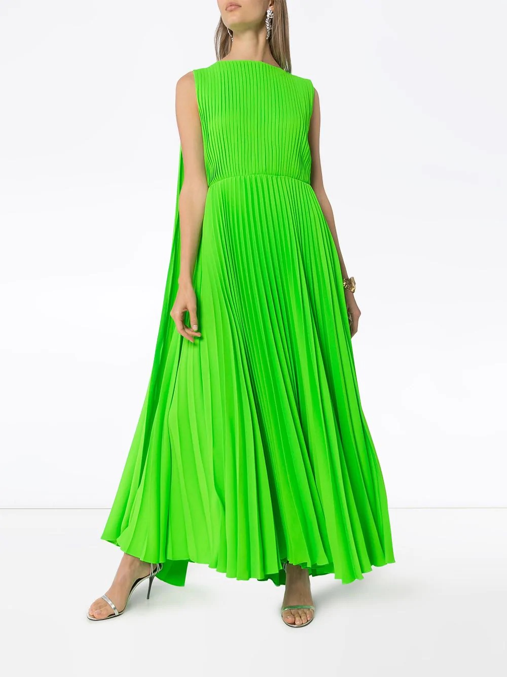 pleated caped gown - 3