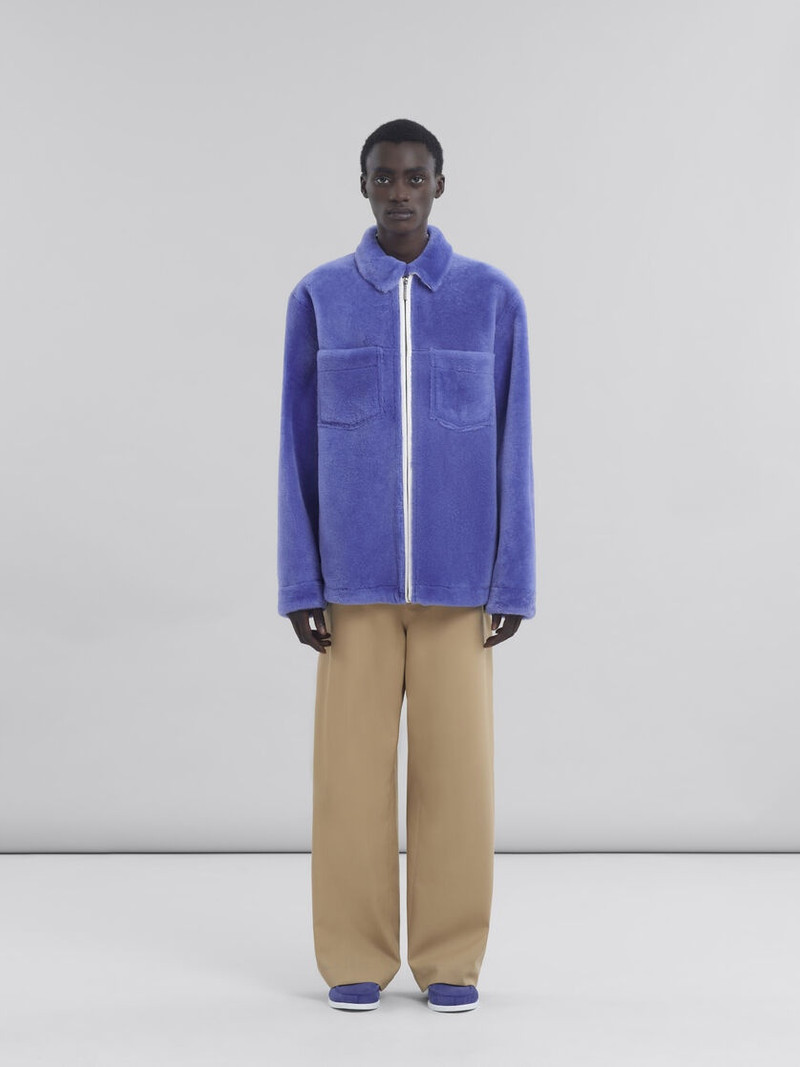 Marni LIGHT BLUE SHAVED SHEARLING JACKET outlook