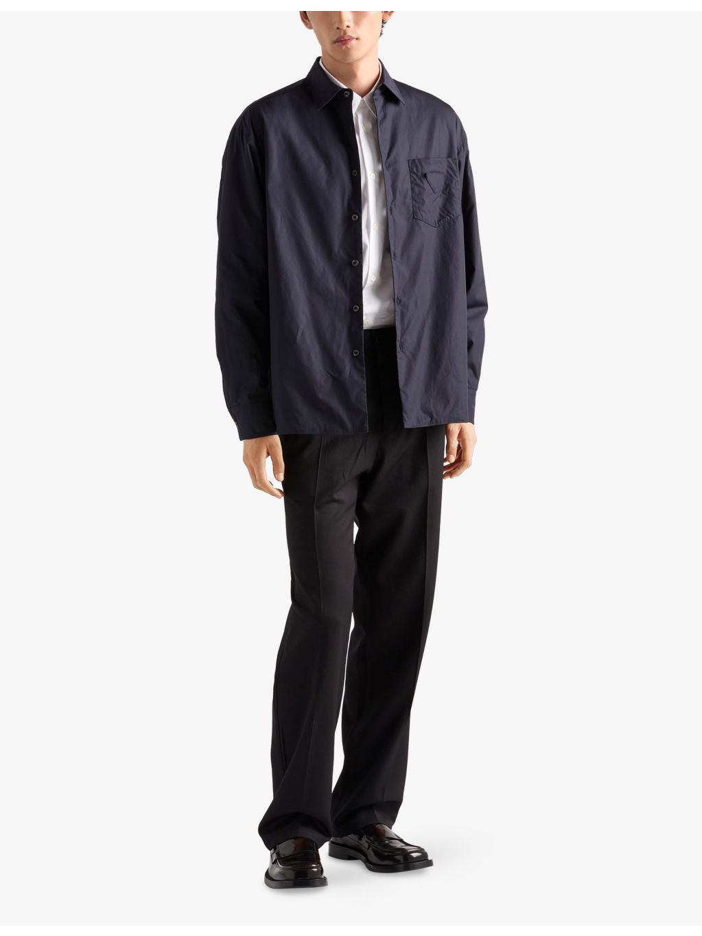 Triangle-Logo Long-Sleeve Cotton Shirt - 2