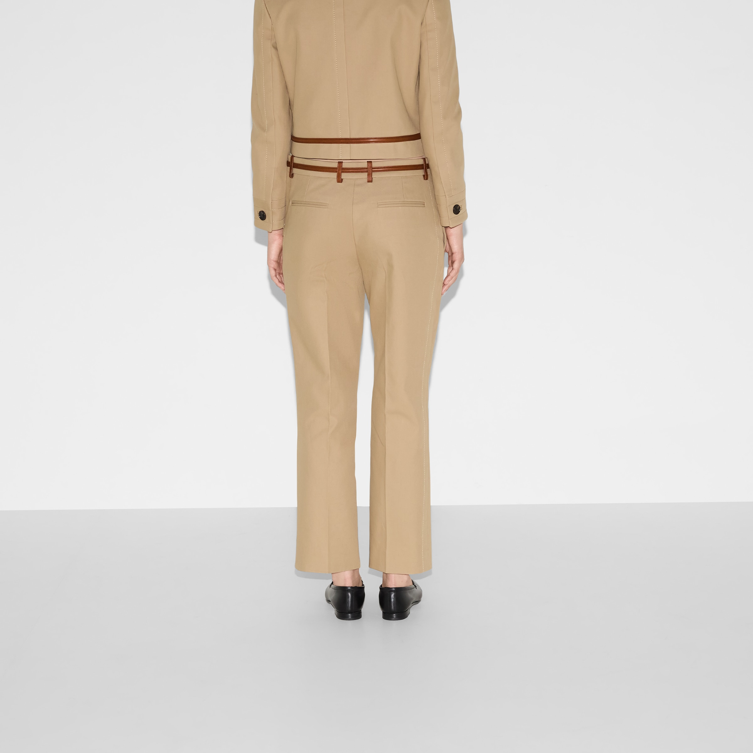 Cotton drill pants with Horsebit - 4