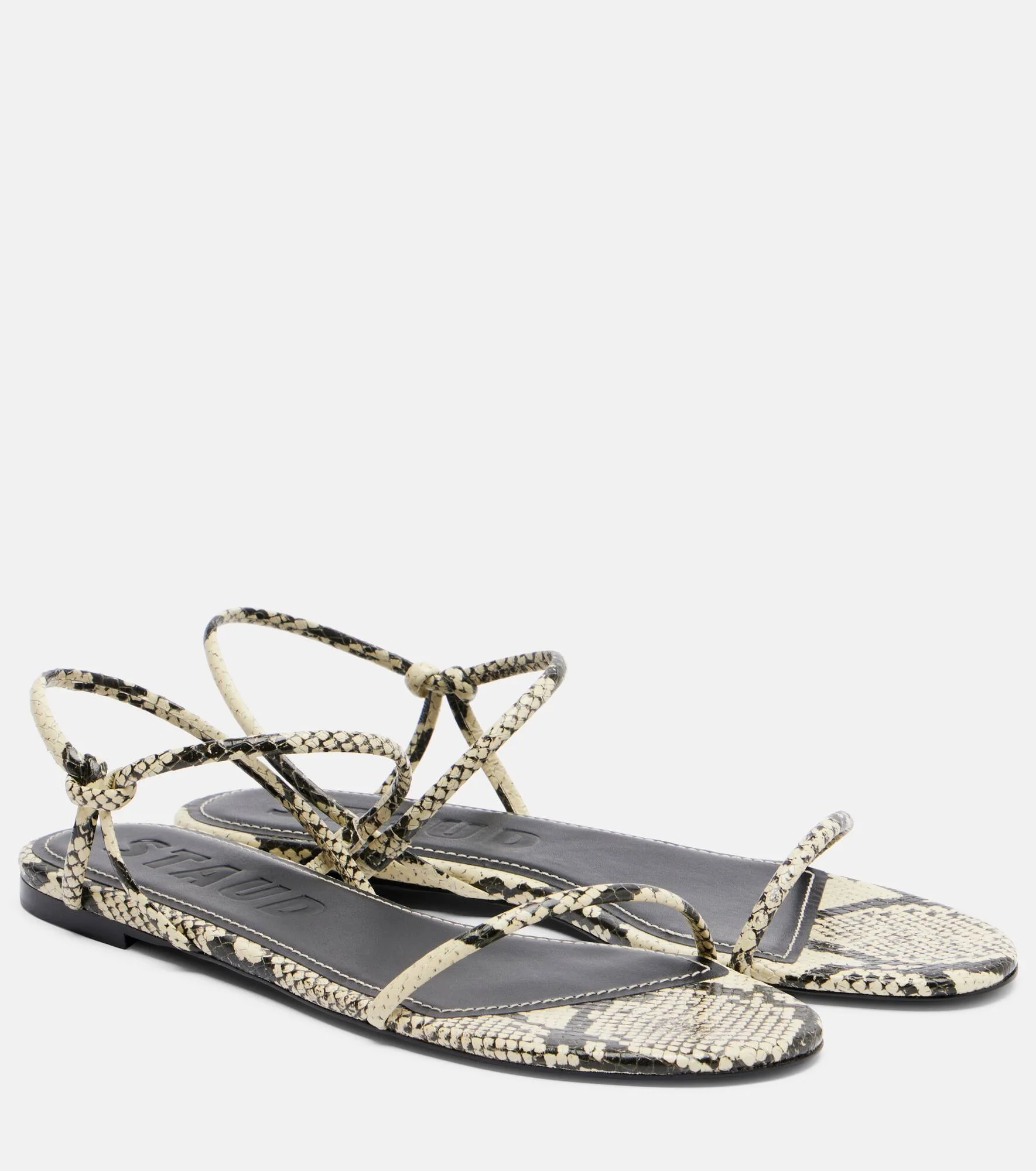 Laurel snake-effect leather sandals - 1