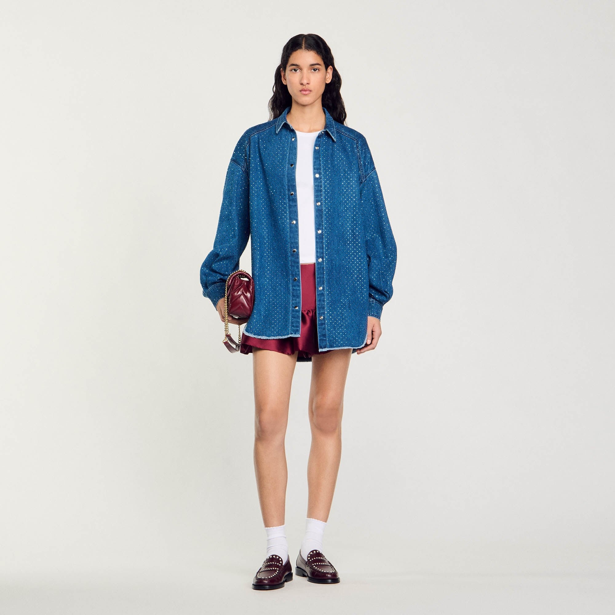 DENIM SHIRT WITH RHINESTONES - 2