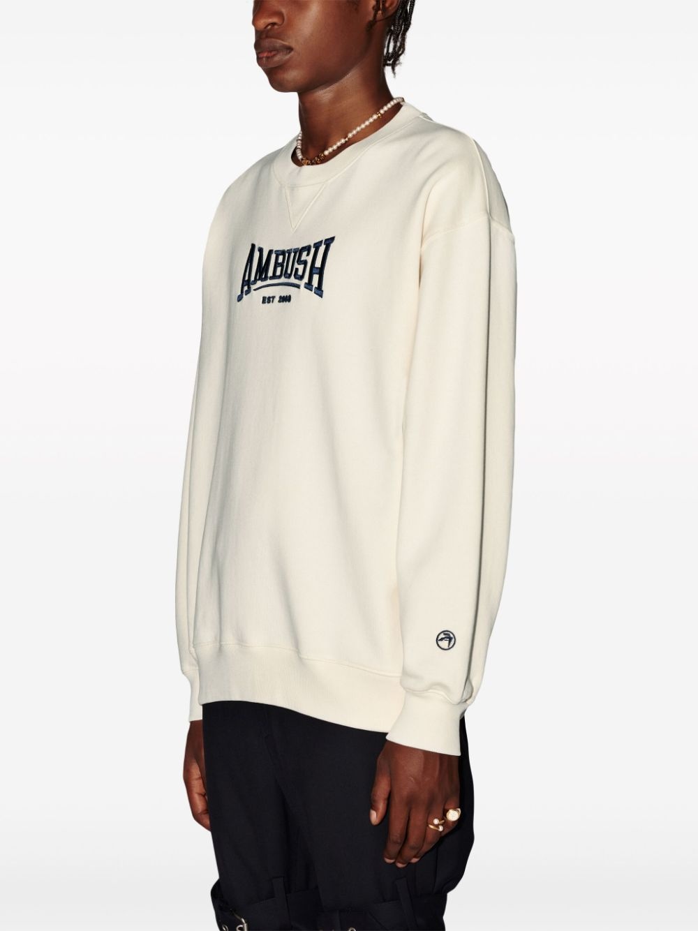 logo-embroidered organic-cotton sweatshirt - 4
