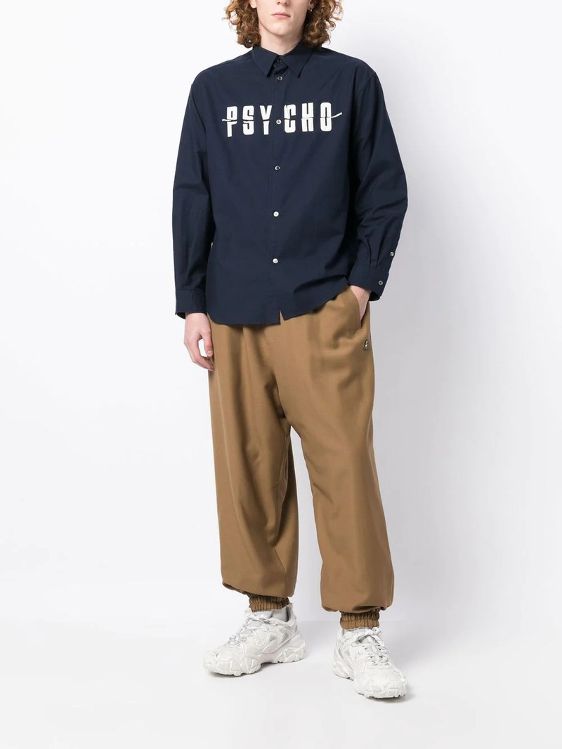 UNDERCOVER Psycho-print long-sleeved shirt outlook