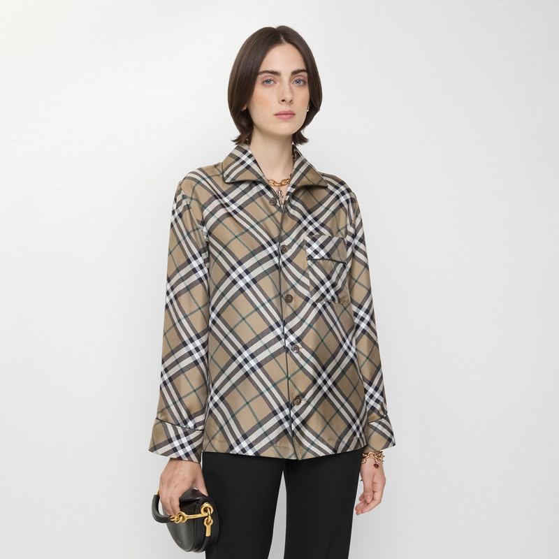 Burberry Check Silk Pyjama Shirt outlook