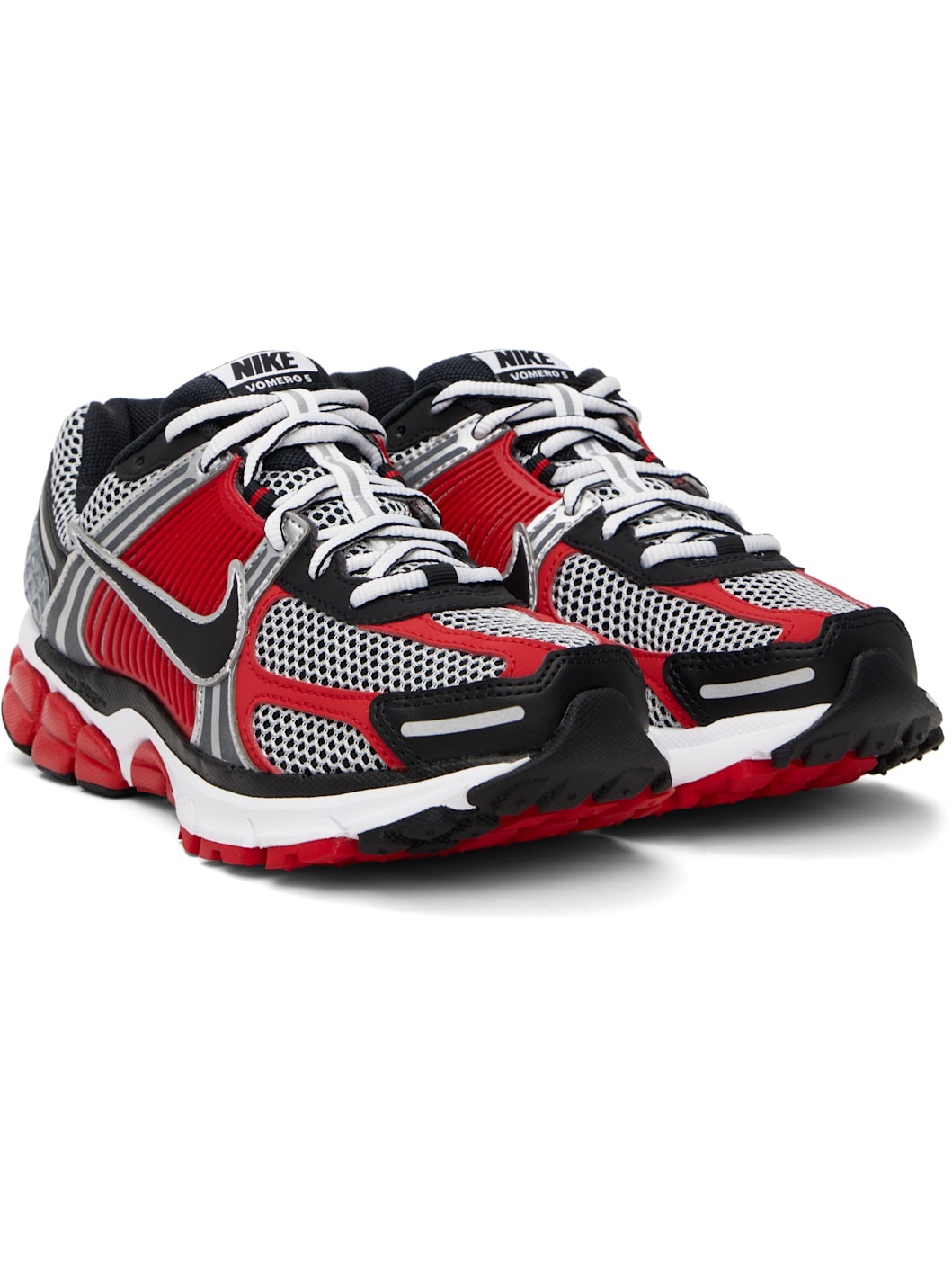 Silver & Red Zoom Vomero 5 Sneakers - 4