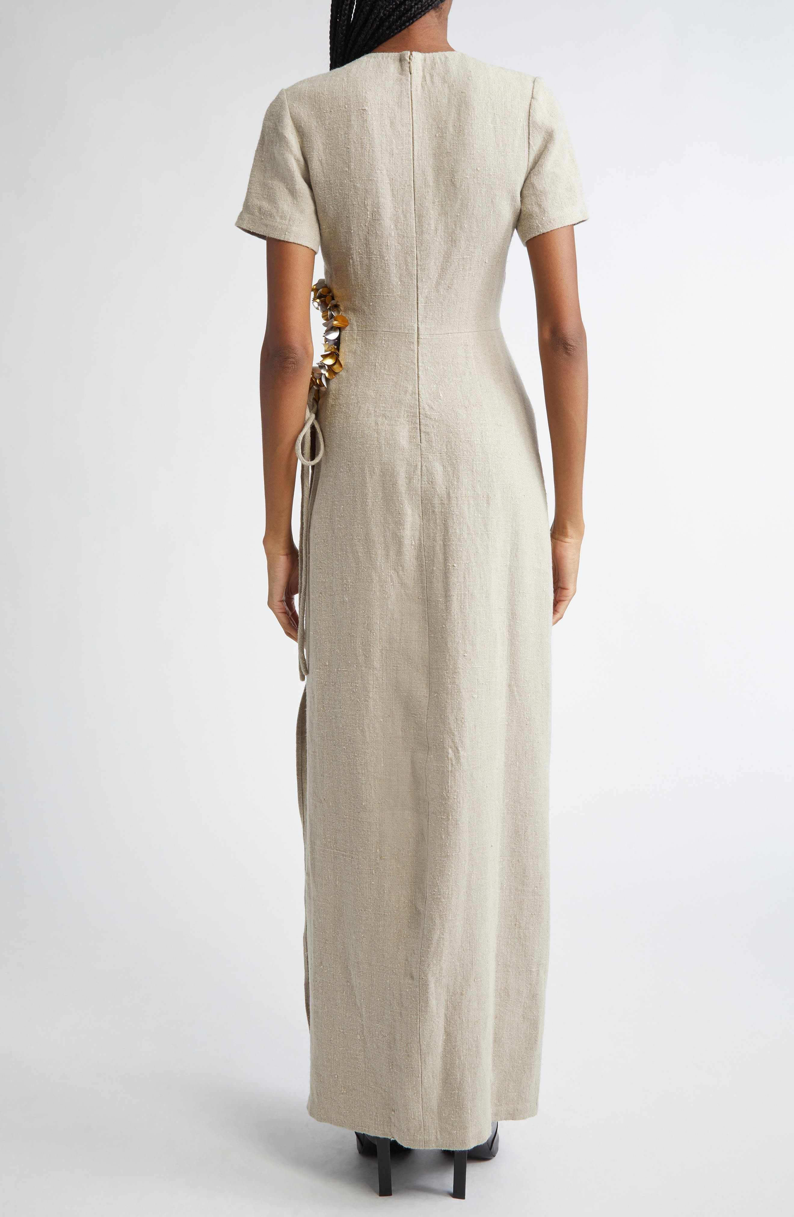 Diotima Seaford Cutout Waist Linen Dress in Beige at Nordstrom - 2