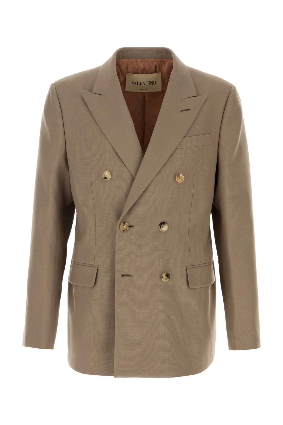 Valentino Garavani Men Cappuccino Wool Blazer - 1