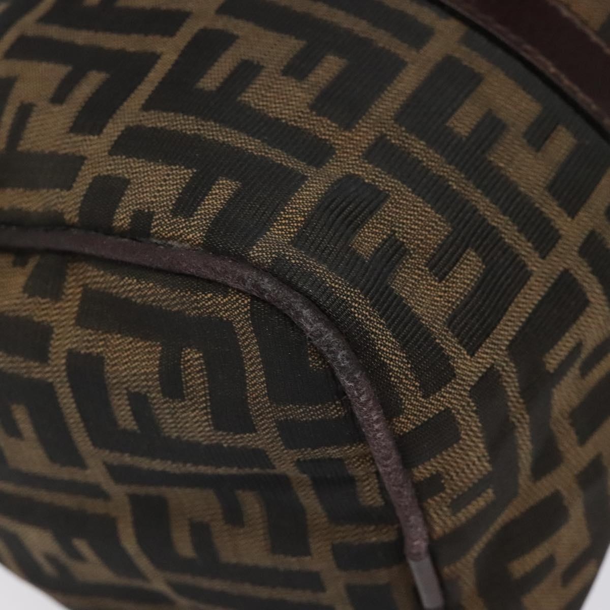 FENDI Zucca Canvas Hand Bag Brown Black - 11