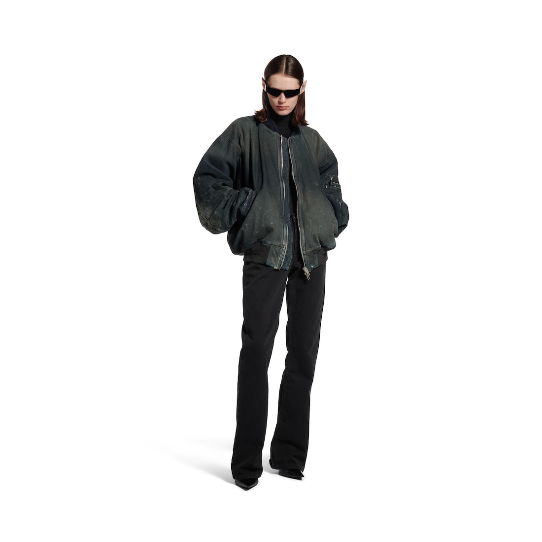Women's Bomber Jacket in Blue - 3