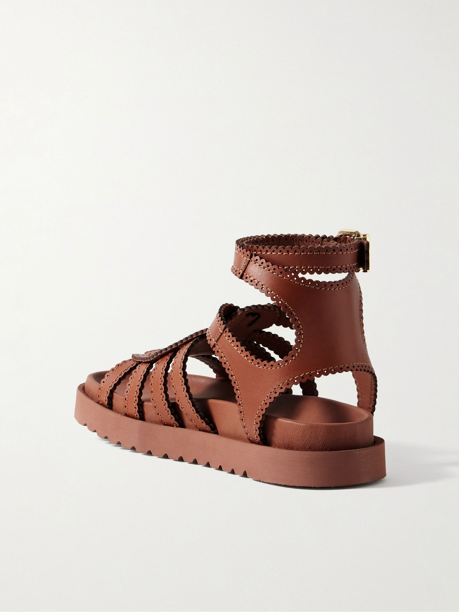Goldie leather platform sandals Brown - 3
