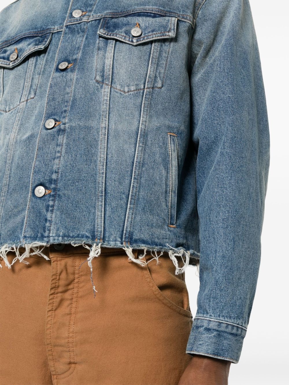 raw-cut denim jacket - 5