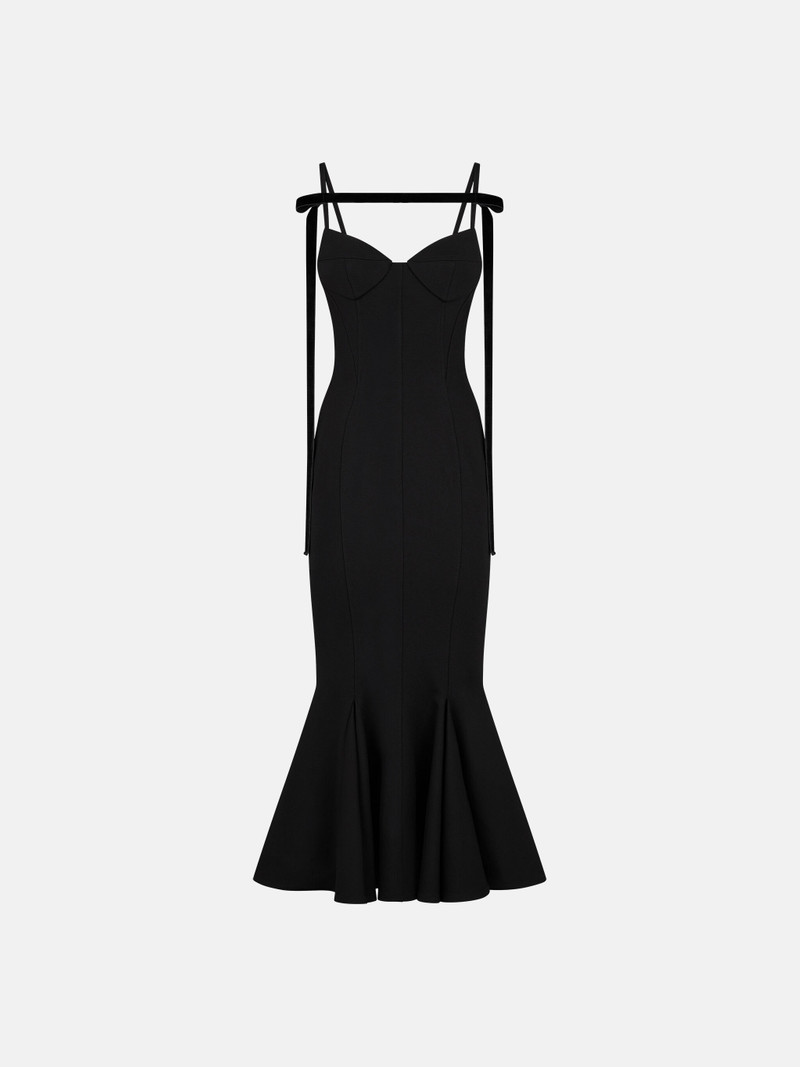 ''BEATH'' BLACK MIDI DRESS 1