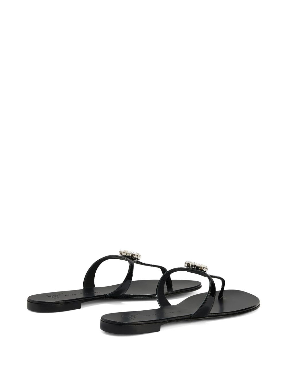 Brionne crystal-embellished leather sandals - 3