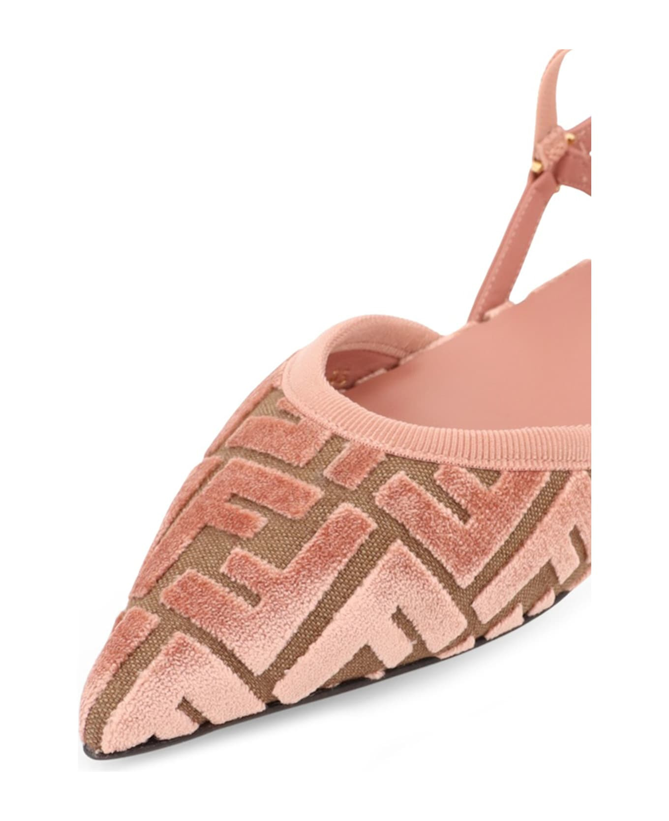 Ff Jacquard Velvet Slingback Ballerinas - 4