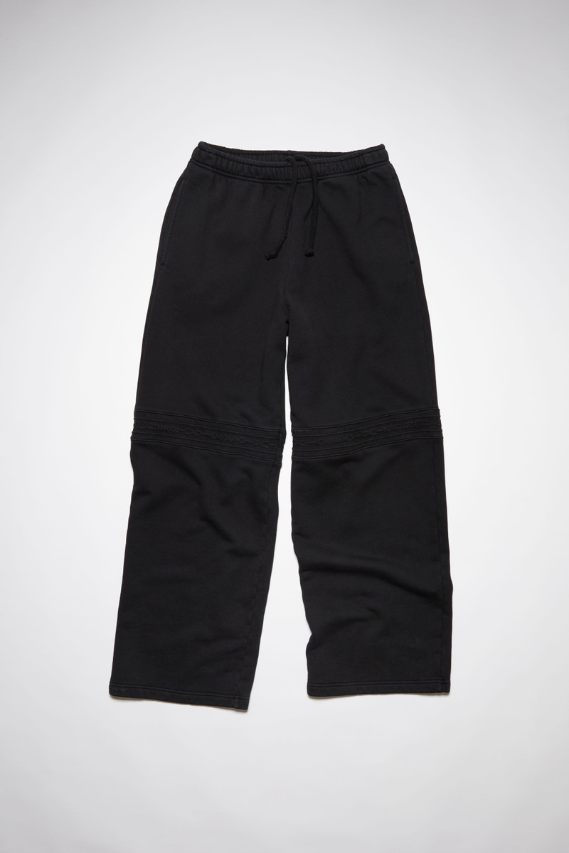 Logo tape fleece sweatpants - Black 6