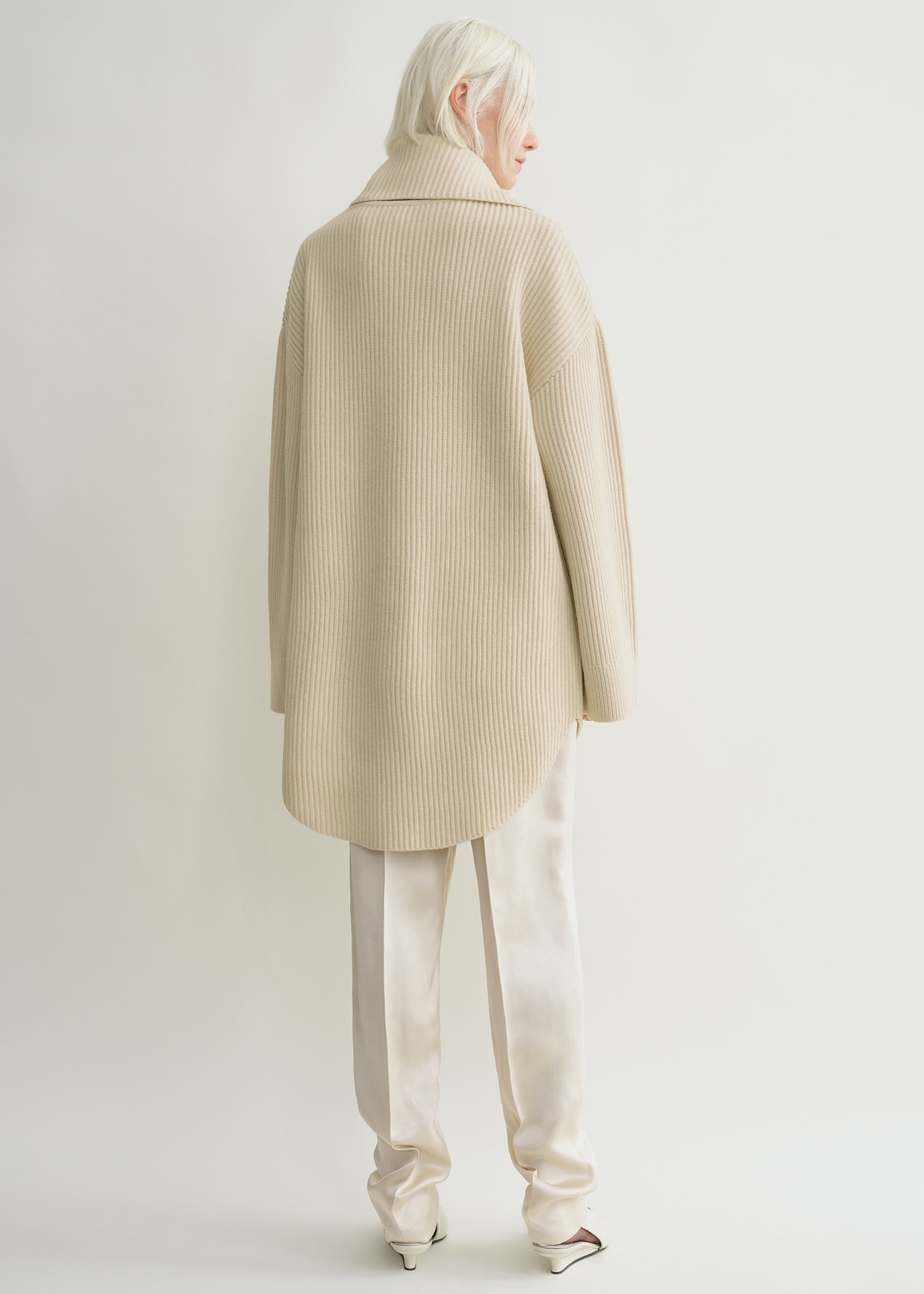 Long scarf knit off-white - 4