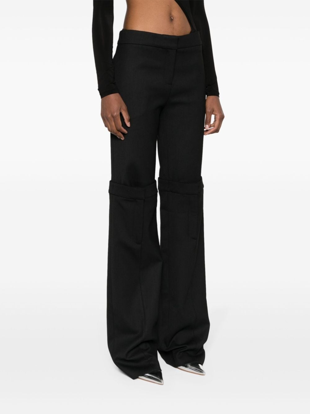 layered straight-leg trousers - 3